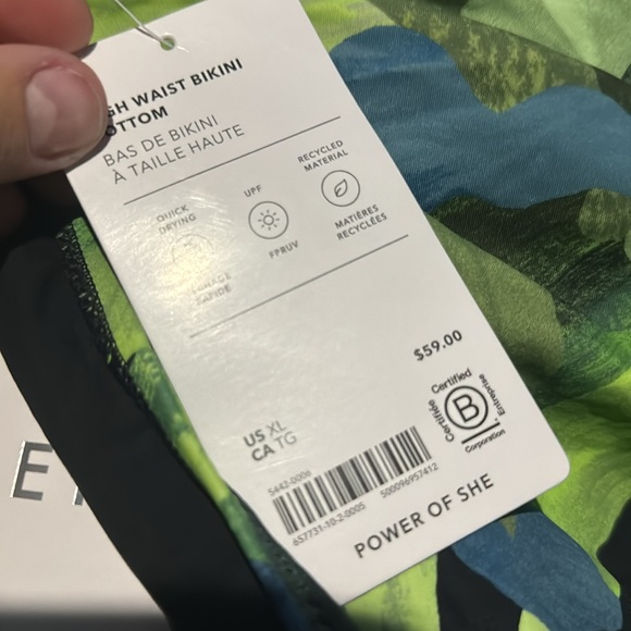 💚 Athleta High Waist Bikini Bottom // Liana Floral Green - Picture 8 of 12